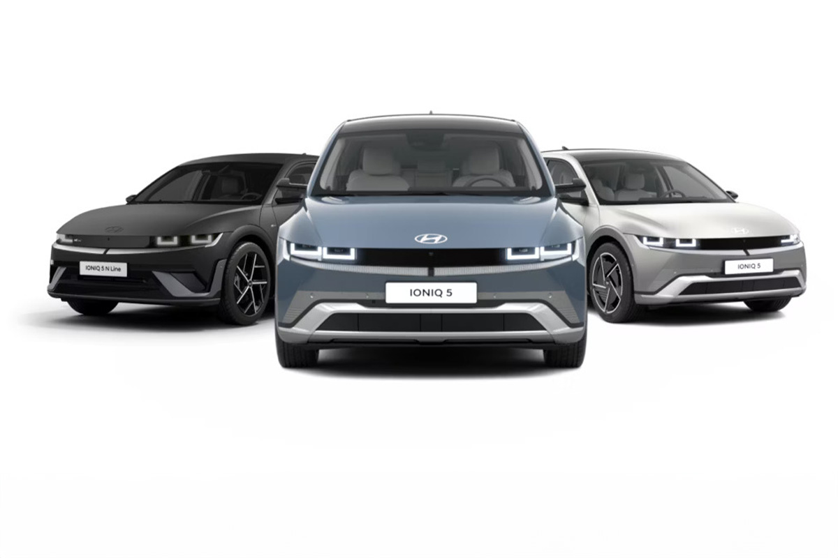 drei Hyundai IONIQ 5 nebeneinander