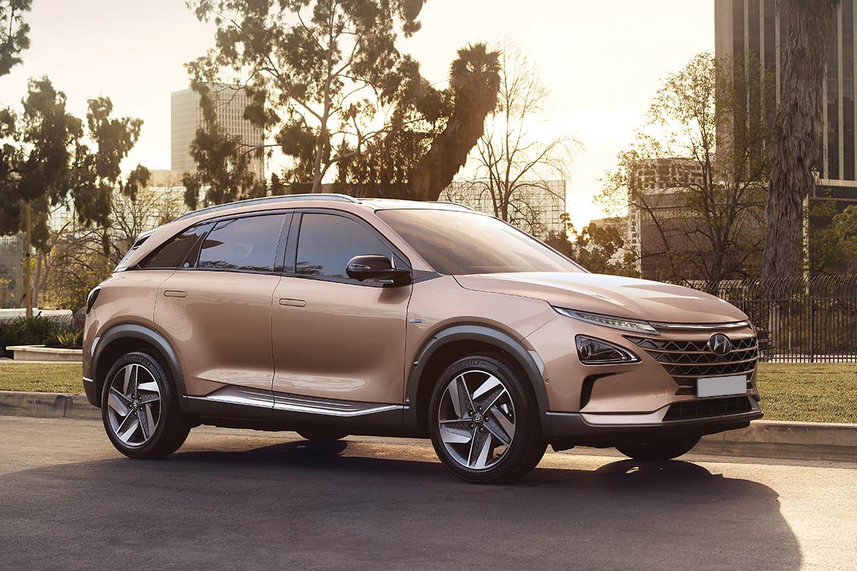 Hyundai Nexo vor einem Park